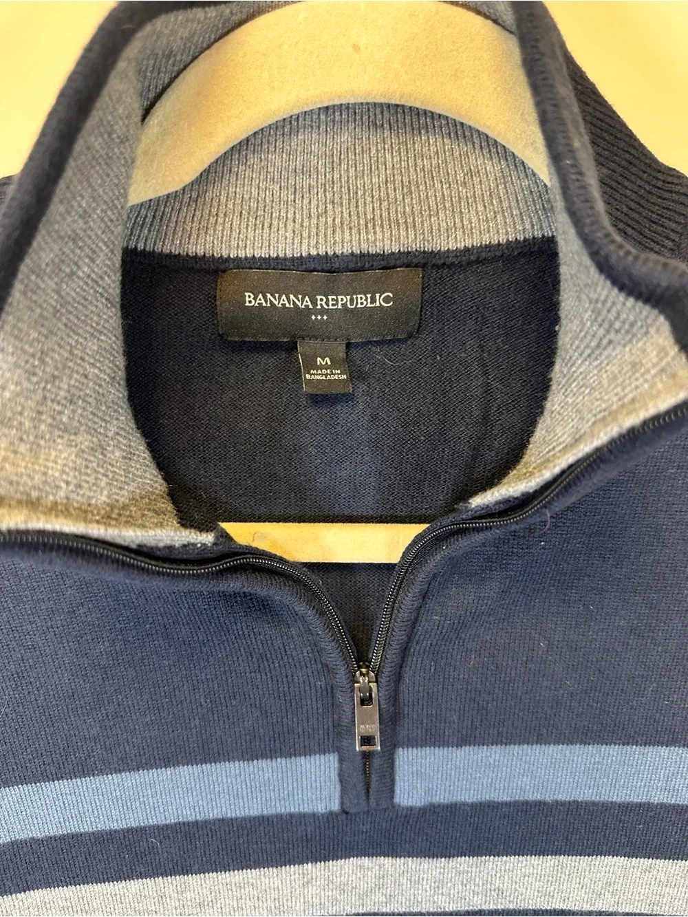 Banana Republic Men’s Medium Cotton Cashmere Silk Blend Quarter Zip Sweater